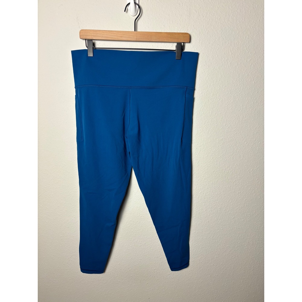 Athleta Salutation Stash Tight Blue High Rise Leggings 1X Yoga Training Pockets
